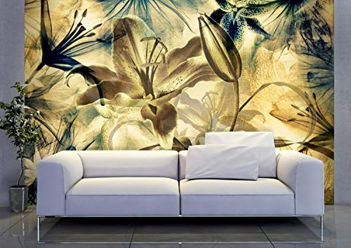 AG Design FTS 0132 Lilien, Papier Fototapete - 360x254 cm - 4 teile, Papier, multicolor, 0,1 x 360 x 254 cm