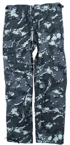 Mil-Tec US Ranger Hose Typ BDU • Herren Cargohose mit 6 geräumigen Taschen • Taktische Hose mit verstellbarem Kordelzug & Gürtelschlaufen • Feldhose für Outdoor, Arbeit, Freizeit • Black Digital, XL