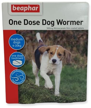 Beaphar One Dose Wormer Medium Dog 2tabs