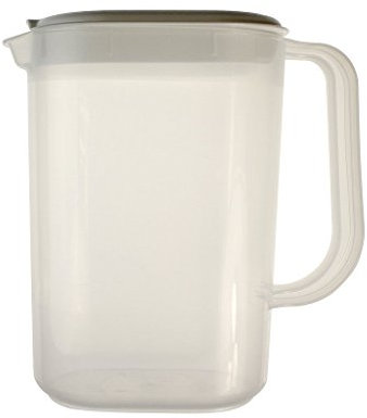 Set of 2 1.5L Fridge Jug Food Storers Plastic Fridge Jug with Lid by Whitefurze