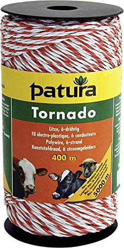 Patura Tornado Litze, 400 m Rolle, weiss-orange 5 Niro 0,20 mm, 1 Cu 0,30 mm