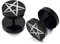 12MM Pentagramm Schwarze Ohrstecker Herren Ohrringe Edelstahl Fakeplugs Fake Plug Tunnel. Ohr-Piercing Laser-Muster. 1 Paar