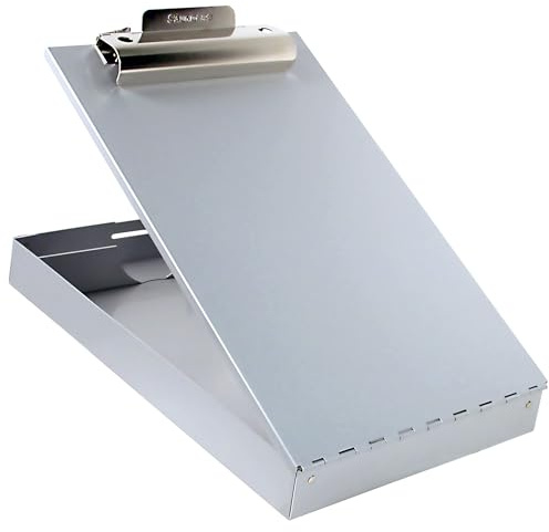Saunders Recycled Aluminum Redi-Rite Storage Clipboard with Self-Locking Latch – Lightweight, Weather-Resistant Lacquer Finish Stationery Box. Office Products, Silver, Letter