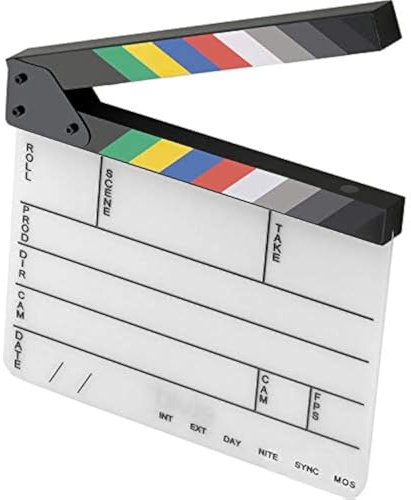 Elvid 9-Section Acrylic Production Slate with Color Clapper Sticks