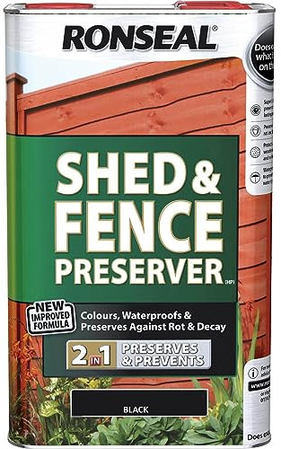 Ronseal RSLSFB5L 5 Litre Shed and Fence Preserver - Black