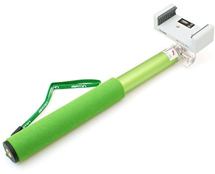 Matin Selfie Pod P5 Selfiestab Monopod ca. 25cm - 100cm Selfiestick Halter für Kameras Smartphones von 5,5cm - 9cm (1/4 Schraube) mit Non-Slip Griff in Grün