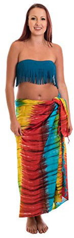 Ciffre Sarong Pareo Wickelrock Strandtuch Tuch Schal Hüftrock Brustkleid Streifen Bunt