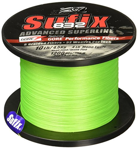 Sufix 832 Braid Line-1200 Yards (Neon Lime, 20-Pound)