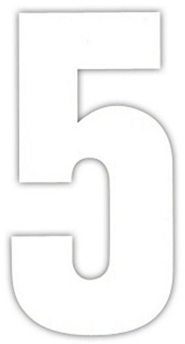 WHL 5 x 'Number 5' Wheelie Bin Numbers Self Adhesive Stickers