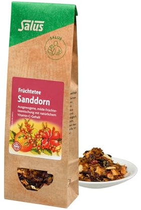 Salus – Sanddorn Früchte-Tee – 1x Beutel (100 g) – Ausgewogener, milder Früchtetee – mit natürlichem Vitamin-C-Gehalt – aus sorgsam ausgewählten Zutaten - bio
