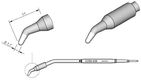 JBC C250409 Lötspitze für AL-2A, rund