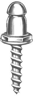 Yacht Steel Lift-The-Dot Unterteil mit Holzgewinde, Messing vernickelt, 13,3mm, 9,5mm