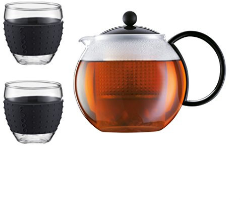 Bodum K1844-01-2 Assam Set Théière à Piston Verre Noir 24 x 20 x 16,5 cm 3 unité(s)