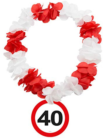 Folat 63523 Hawaiikette, rot/weiß, 1 Stk.