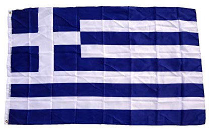 Bandiera della Grecia 90 x 150 cm con 2 occhielli, tessuto 100 g/m², bandiera da issare