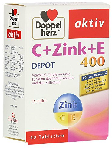 Doppelherz Vitamine C und E mit Zink Depot. 1er Pack I(40 Tabletten)