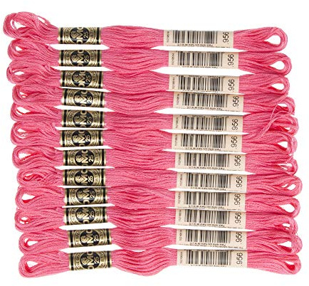 DMC 6-Strand Embroidery Cotton Floss, Geranium,Pack of 12