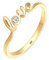 Elli DIAMONDS Ring Damen Love-Schriftzug mit Diamant (0.03 ct.) in 585 Gelbgold