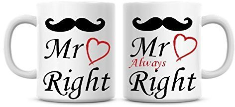 Mr Right, Mr Always Right Funny Coffee Mugs