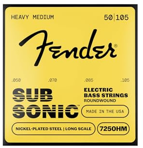 Fender 7250 Basssaiten, vernickelter Stahl, lange Mensur, 7250HM 0,050-0,105 Spuren (4)