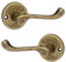URFIC 100-460-AB Victorian Scroll Antique Copper Lever on Rose Door Handle Set