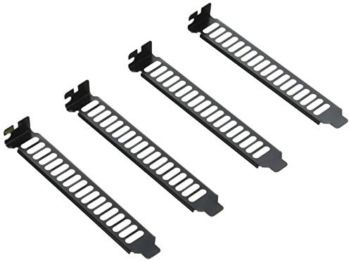 SilverStone SST-Aeroslots-BP - PCI Slotblech mit Lüftungsschlitzen, Shwarz lackiert (4 Stck.)