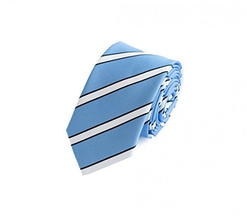 Fabio Farini - Gestreifte Herren Krawatten in 6cm/8cm Breite - Schmale und Klassische Schlipse blau weiß schwarz 8cm