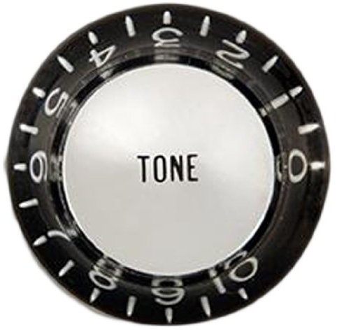 PRMK-010 Top Hat Knobs with Inserts 4 Pack Black/Silver - Gitarren Ersatzteil