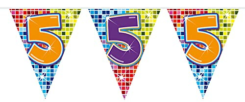 Folat NEU Mini-Wimpelkette Birthday Blocks 5, 3 m