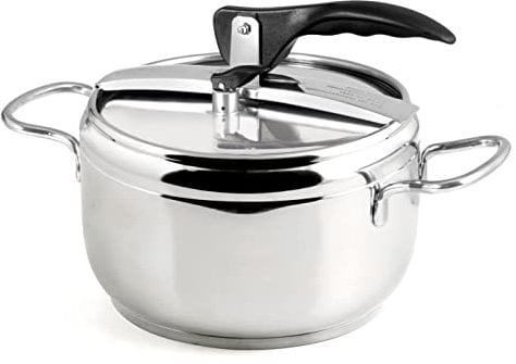 INOXPRAN - Casserole à Pression, Acier Inoxydable, capacité 5 L, Triple Fonte, Convient à Tous Les Plans de Cuisson, y Compris l'induction, la Cuisine Rapide et l'économie d'énergie, Lavable au