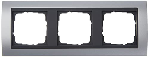 Gira 021306 Abdeckrahmen 3-fach Event aluminium mit anthrazit Zwischenrahmen