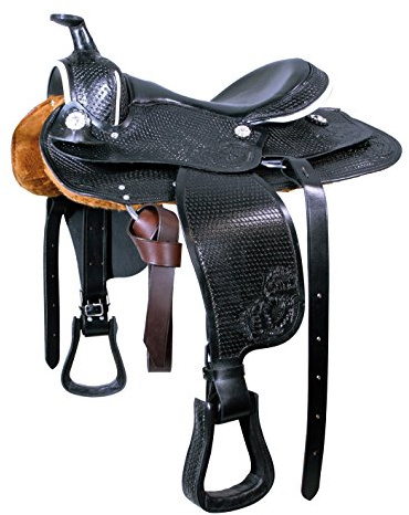 Westernsattel, schwarz Pony