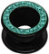 Acryl Ohr Piercing Epoxy Flesh Tunnel schwarz mit Steinen in grün-türkis, 3 mm Ø