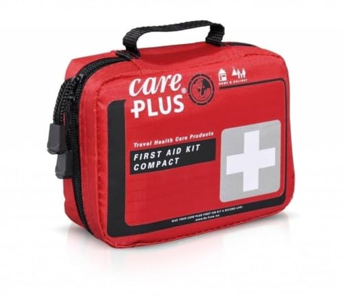 Care Plus Trousse de Secours Compacte, 1 ou 2 Personnes, Pour la Maison et les Voyages, 38 Articles, Rouge, Taille unique