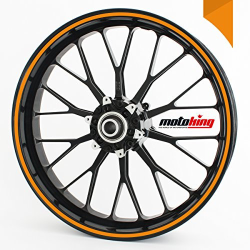 Motoking Felgenaufkleber 360° GLÄNZEND / 19 bis 23 / 15 mm/ORANGE