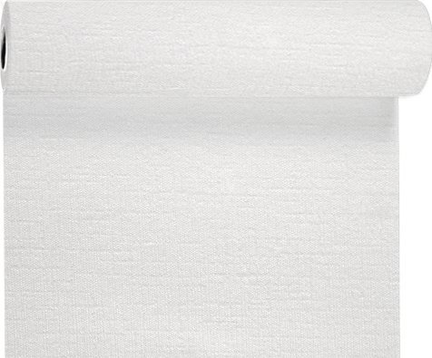 Duni Tête-à-Tête-Tischläufer aus Evolin alle 1,20 m lang perforiert, Uni weiß, 41 x 2400 cm