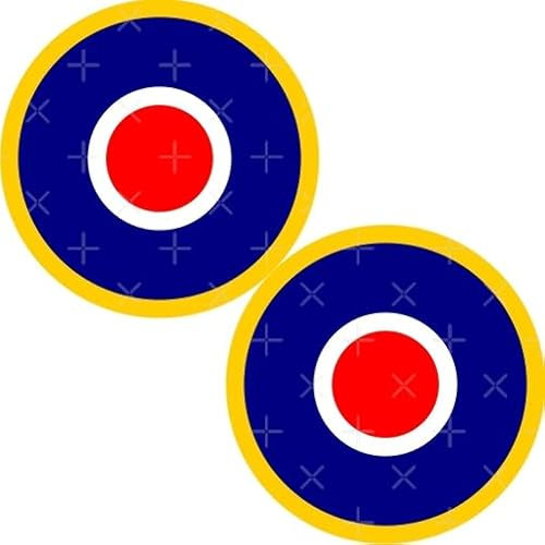 2 Stück 75 mm große Vinylaufkleber von Kokarden der Royal Air Force (Typ D)