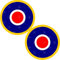 2 Stück 75 mm große Vinylaufkleber von Kokarden der Royal Air Force (Typ D)