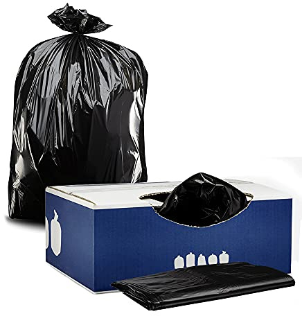 Plasticplace - W14LDB 12-16 Gallon Trash Bags │ 1.2 Mil │ Black Garbage Can Liners │ 24 x 31 (250 Count)