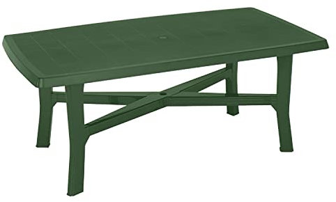 Rechteckiger Gartentisch, Made in Italy, 180x100x72 cm, Farbe Grün