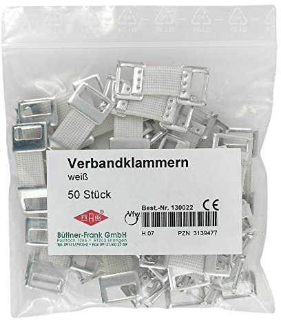 Verbandklammern Weiß mit Gummiband
