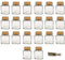 Viva Haushaltswaren Lot de 20 bocaux en Verre avec Bouchon en liège 200 ML Pelle en Bois 7,5 cm Incluse