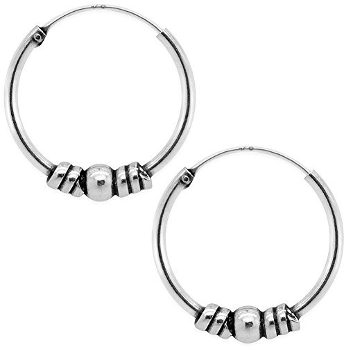 Soul-Cats keltische Creolen aus echt 925 sterling Silber im Bali Style, Durchmesser ca: 20 mm
