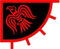 Rot Viking Raven Flagge W/genäht in Strahlen, X4 3 'Banner