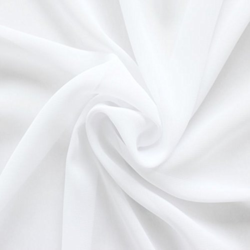 STOFFKONTOR Polyester Chiffon Stoff - Meterware, Farbe Weiss - zum Nähen von Bekleidung, Schleiern, Dekorationen usw.
