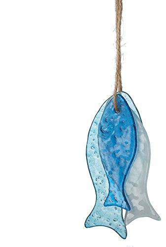 Sea Glass Hanging Fish Ornaments - Set of 3