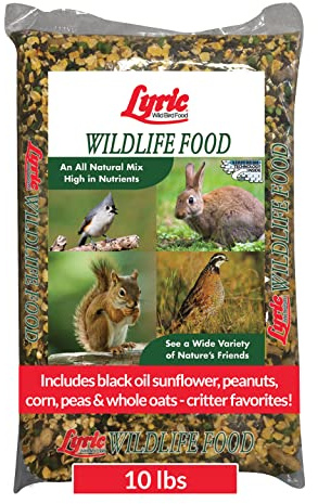 Lyric Wildlife Critter Food for Deer, Squirrels, Turkeys & Rabbits, Wild Bird Seed for Outside Feeders, 10 lb Bag