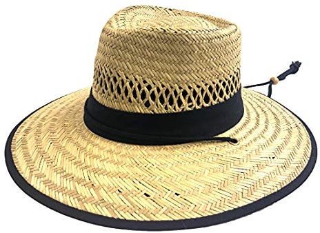 San Diego Hat Company Women's Rush Straw Lifeguard Hat with Fabric Band, Natural, One Size