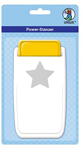 Ursus 19760026 - Power Stanzer groß, Stern, Motivbreite ca. 3,8 cm, aus Kunststoff mit Metallstanze, für verschiedene Papierstärken und andere Materialien