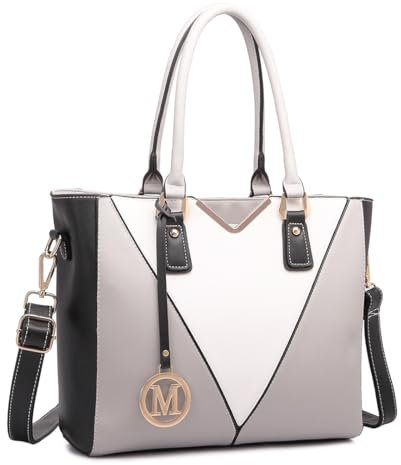 Miss Lulu Handtasche Damen, Taschen PU Leder, Schultertaschen Shopper Tote Bag Handtaschen V-förmiges Design Synthetic Ledertasche Mit Abnehmbarem Schultergurt